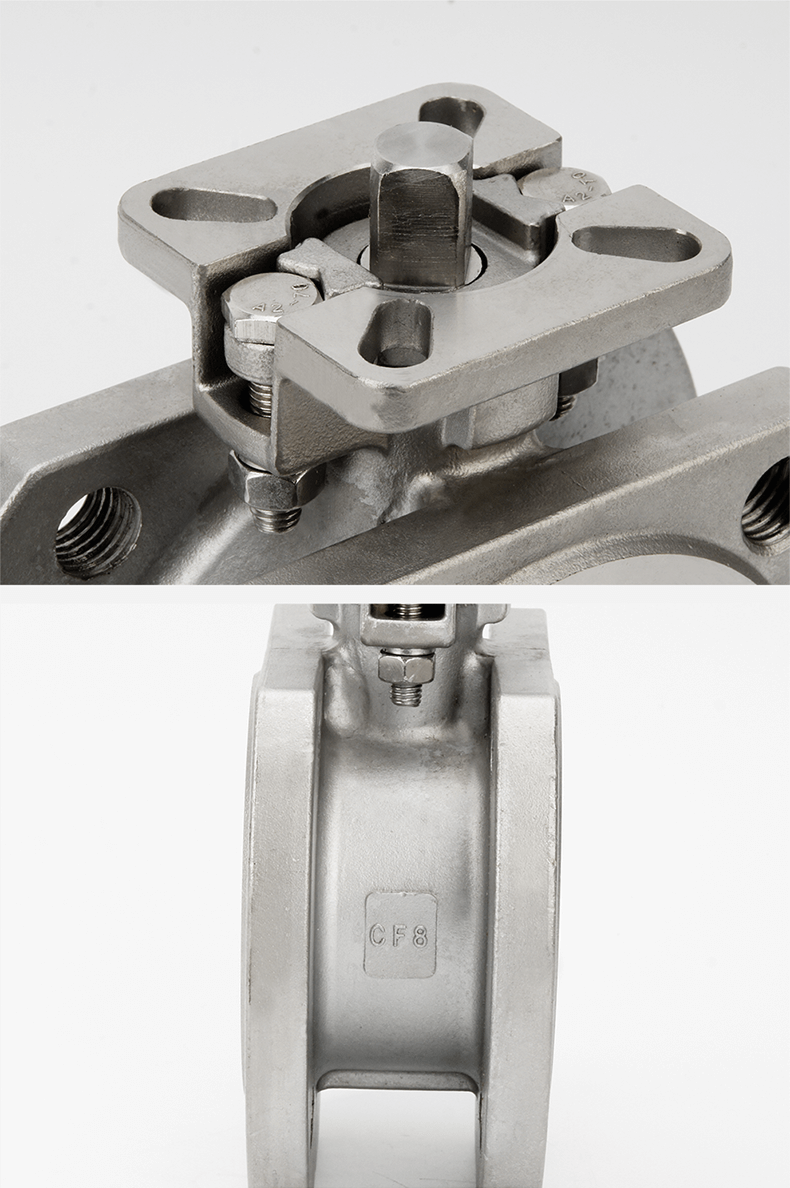 不锈钢304、316高平台超薄型对夹调节球阀 免支架球阀